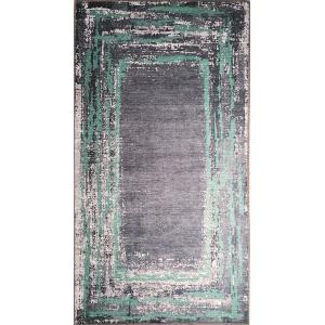 Tapis polyester vert 80 x 150 cm