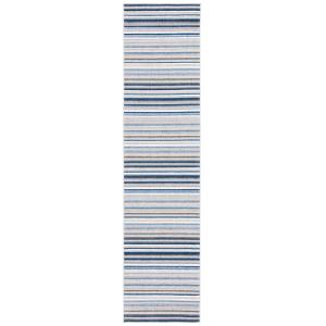 Tapis polypropylène gris/bleu 66 x 213 cm