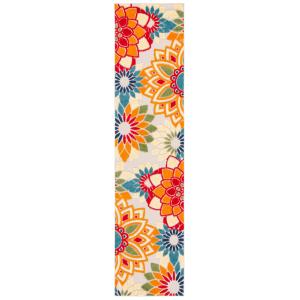 Tapis polypropylène ivoire/orange 66 x 213 cm