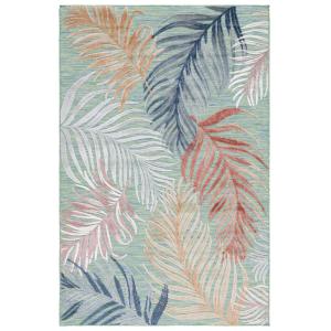 Tapis polypropylène/polyester vert/rouille 183 x 244 cm