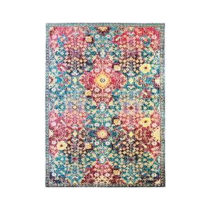 Tapis pour intérieur-extérieur losanges rouge-bleu 120x170