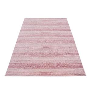 Tapis rayé contemporaine en polypropylène rose 120x170