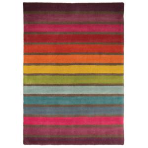 Tapis rayé design en laine multicolore 160x230