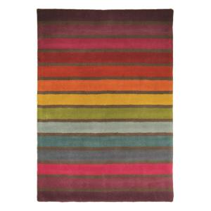 Tapis rayé design en laine multicolore 200x290