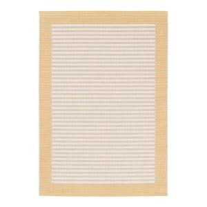 Tapis rayé design en polyester orange 120x170