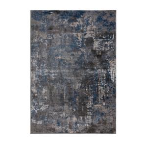 Tapis rayé design en polypropylène bleu 120x170