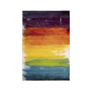 Tapis rayé design en polypropylène multicolore 120x170