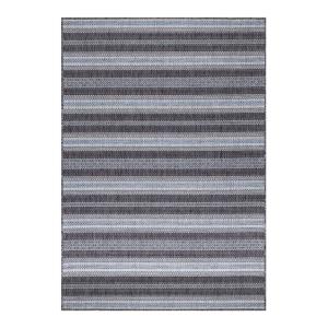 Tapis rayé design en polypropylène noir 120x170