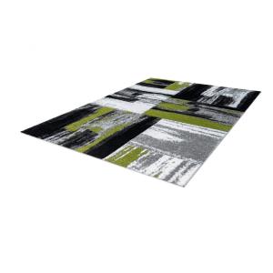 Tapis rayé design en polypropylène vert 80x150