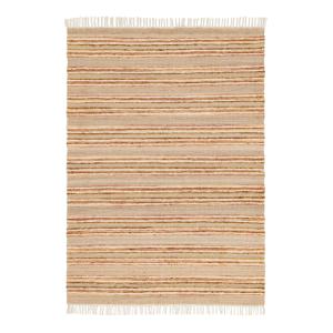 Tapis rayé fait main en matières naturelles rose 200 x 290