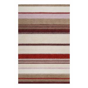Tapis rayé look vintage beige et brun 160x230