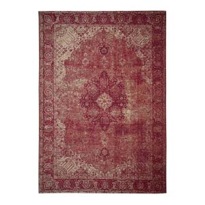 Tapis rayé vintage en acrylique rose 120x170