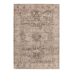 Tapis rayé vintage en polyester café 120x170