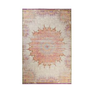 Tapis rayé vintage en polyester multicolore 120x170