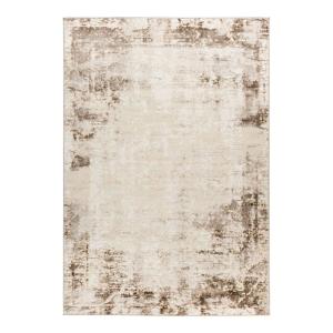 Tapis rayé vintage en polyester taupe 120x170