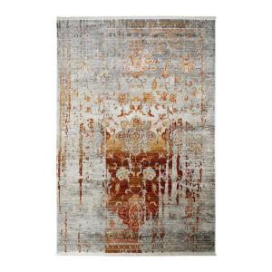 Tapis rayé vintage en polyester terre 120x170