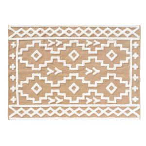 Tapis rectangle en jute 120x170cm Blanc