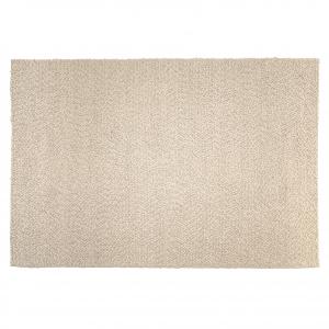 Tapis rectangulaire 200x290cm en laine bouclée couleur beig…