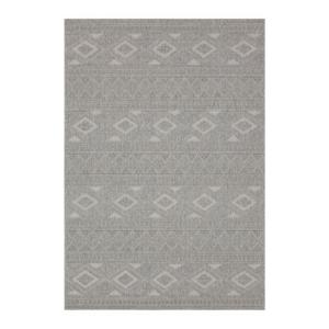 Tapis rectangulaire à motifs losanges gris - 80 x 150 cm