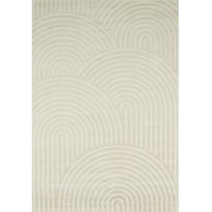 Tapis rectangulaire blanc crème motif arc en relief - 200x2…