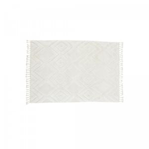 Tapis rectangulaire blanc style bohème en laine 230cm