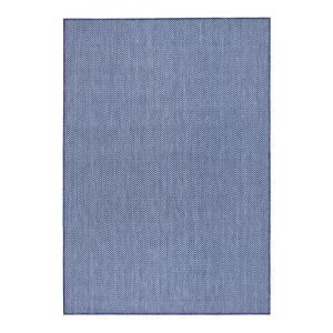 Tapis rectangulaire bleu foncé à rayures géométriques - 120…