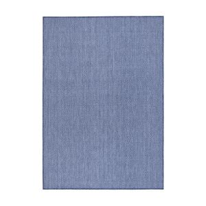 Tapis rectangulaire bleu foncé à rayures géométriques - 80…