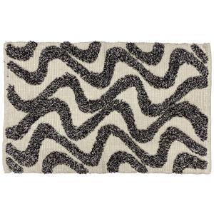 Tapis rectangulaire en coton avec motifs marrons et écrus 6…