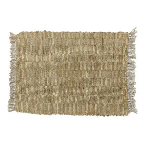 Tapis rectangulaire en coton avec motifs marrons et écrus 9…