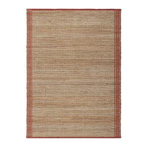 Tapis rectangulaire en jute naturelle et coton terracotta 1…