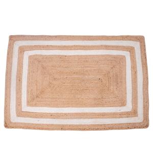 Tapis rectangulaire en jute naturelle tissée marron 120 x 8…