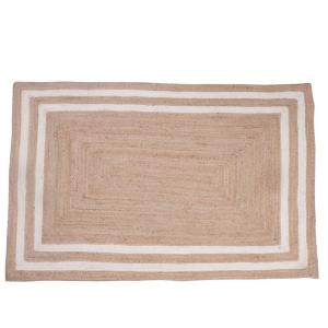 Tapis rectangulaire en jute naturelle tissée marron 170 x 1…