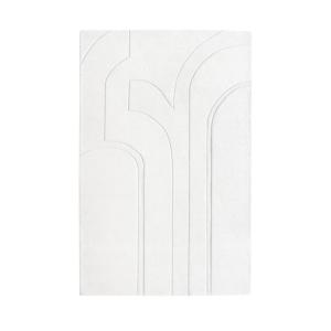 Tapis rectangulaire en laine 160x230cm blanc cassé