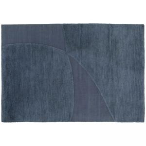 Tapis rectangulaire en laine à motif tissé main bleu 160 x…