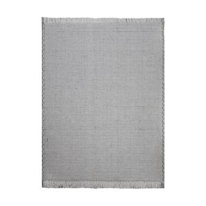 Tapis rectangulaire en laine tressée écru et gris 140 x 200…