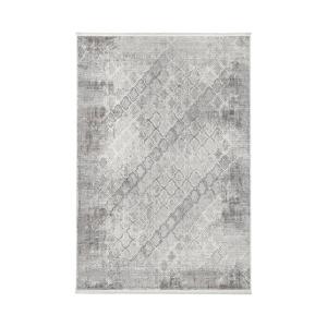 Tapis rectangulaire gris à motifs beiges et gris - 100x150…
