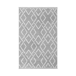 Tapis rectangulaire gris foncé à motifs écru - 100x150 cm