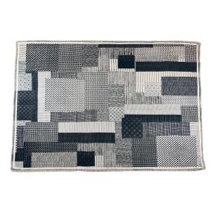 Tapis rectangulaire patchwork en coton couleur gris foncé 2…