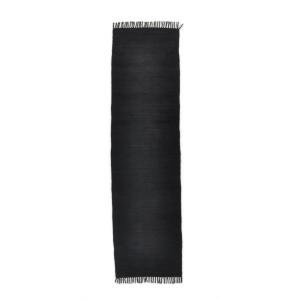 Tapis réversible en coton - tissé à la main - Noir 70x250