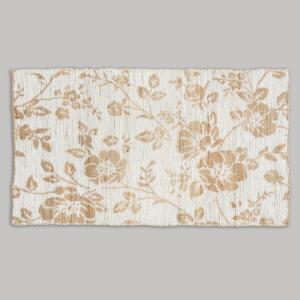 Tapis réversible en jute et laine tissé jacquard motif flor…
