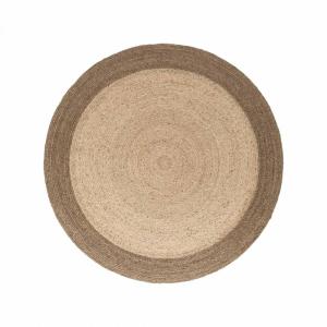 Tapis rond 120 x 120-rond cm, jute tissé à la main, motif s…