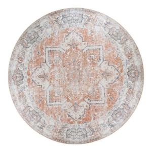 Tapis rond 2 mètres style ethnique VIEJA Tissu Orange 200x2…