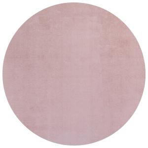 Tapis Rond à poils doux Lavable Rose 120x120cm