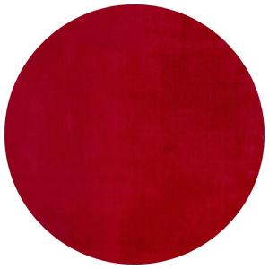 Tapis Rond à poils doux Lavable Rouge 120x120cm