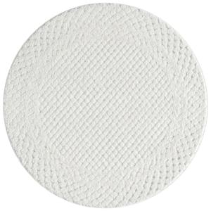 Tapis rond à poils longs et relief blanc 120x120cm