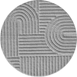 Tapis rond à relief géométriques Gris 160x160cm