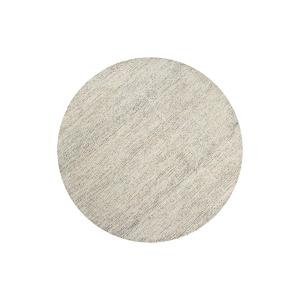 Tapis rond beige et bleu tufté main à relief 200 rd.