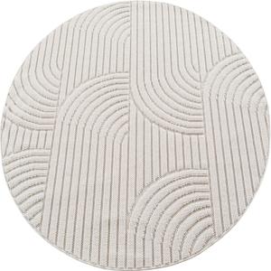 Tapis Rond bouclés à relief ARCH Crème 80x80cm