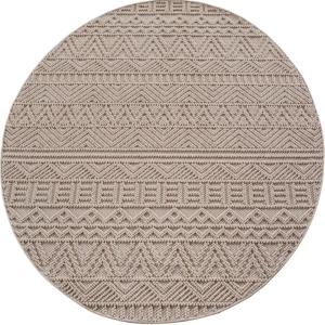 Tapis Rond bouclés à relief Beige 120x120cm