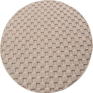 Tapis Rond bouclés à relief Beige 80x80cm